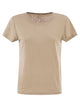 Majestic Stretch Linen T-Shirt With Round Neckline