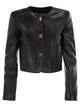 Elisabetta Franchi Leather Jacket With Vinyl Details