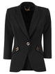 Elisabetta Franchi Double Stretch Crepe Jacket With Logo Details