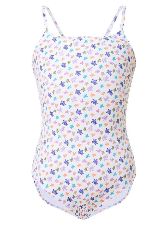 Vilebrequin Girls’ One-Piece Swimsuit With Multicolour Turtle Print