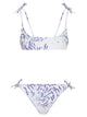 Vilebrequin Girls’ Bikini With Lavender Print And Adjustable Ties
