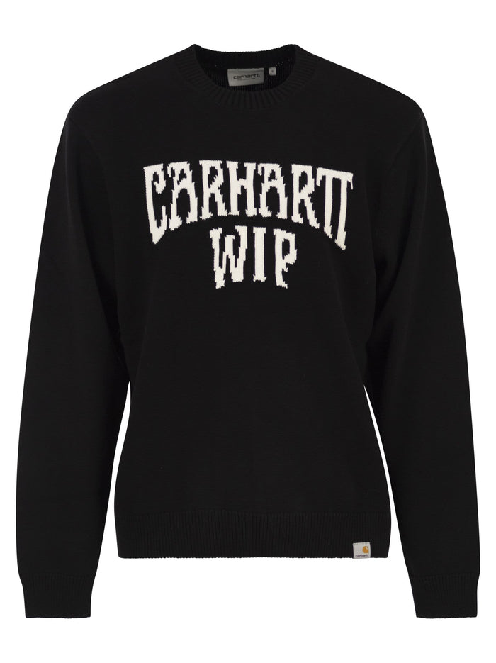 Carhartt Cotton Crew Neck Jumper With Jacquard Logo