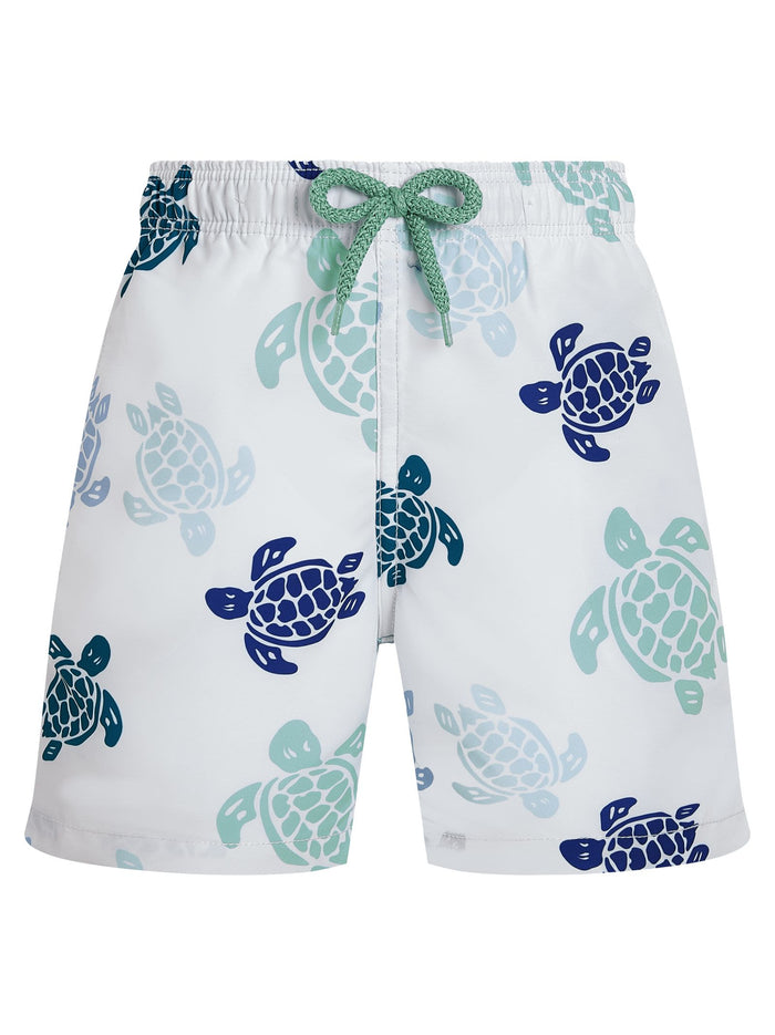 Vilebrequin Boys’ Recycled Polyamide Swim Shorts With Turtle Print