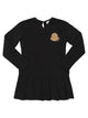 Moncler Pleated Cotton Dress With Teddy Logo
