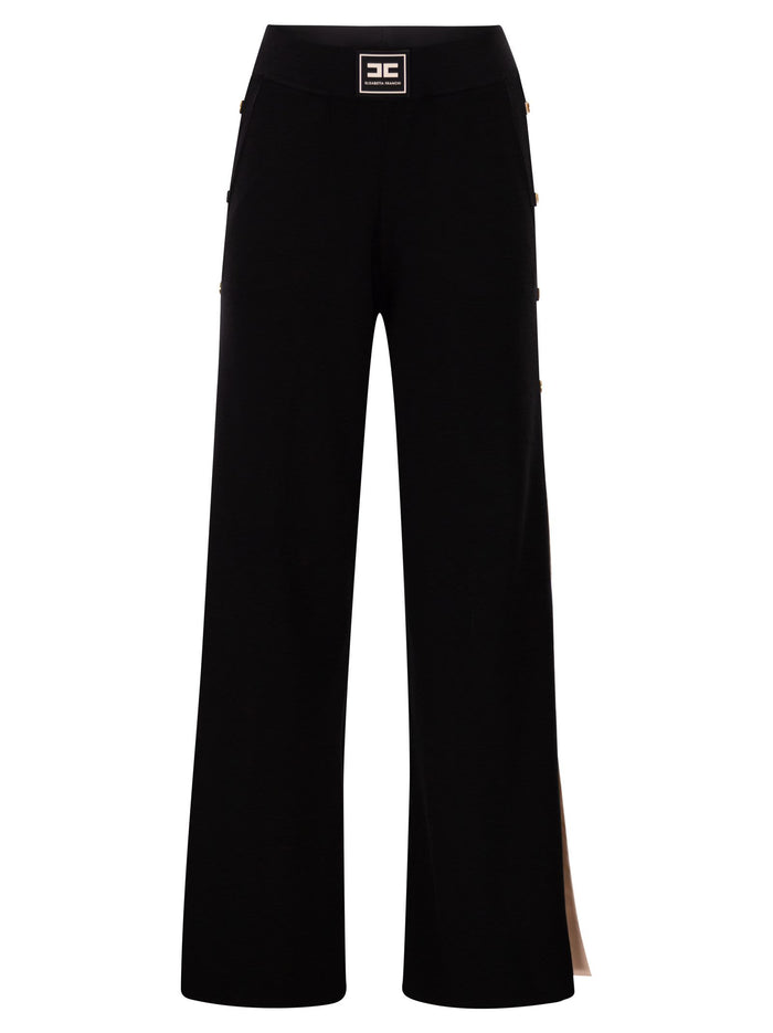 Elisabetta Franchi Knitted Trousers With Shiny Viscose Stripes