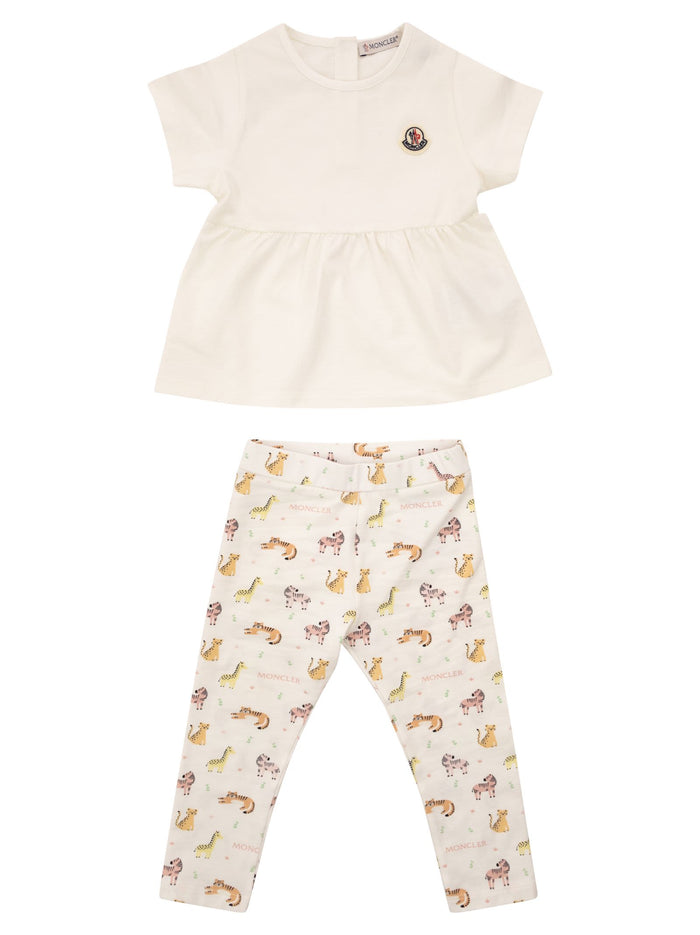 Moncler T-Shirt And Printed Leggings Set