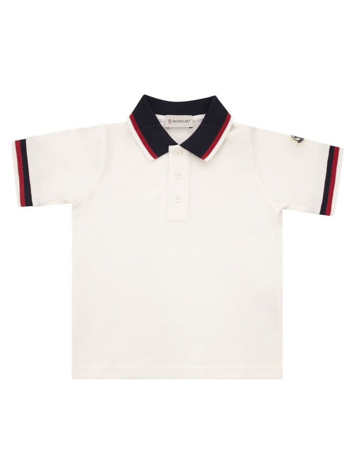 Moncler Cotton Polo Shirt With Tricolour Trim