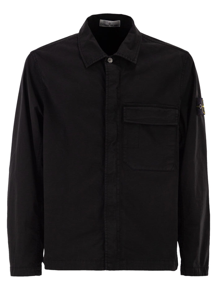 Stone Island Regular Fit Overshirt With Concealed Zip