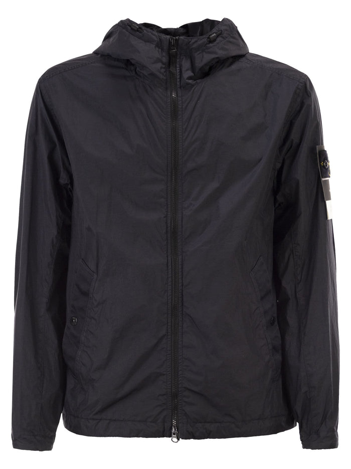 Stone Island Water-Repellent And Windproof Jacket With Hood