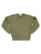 Stone Island Crew Neck Sweatshirt With Ribbed Side Panels