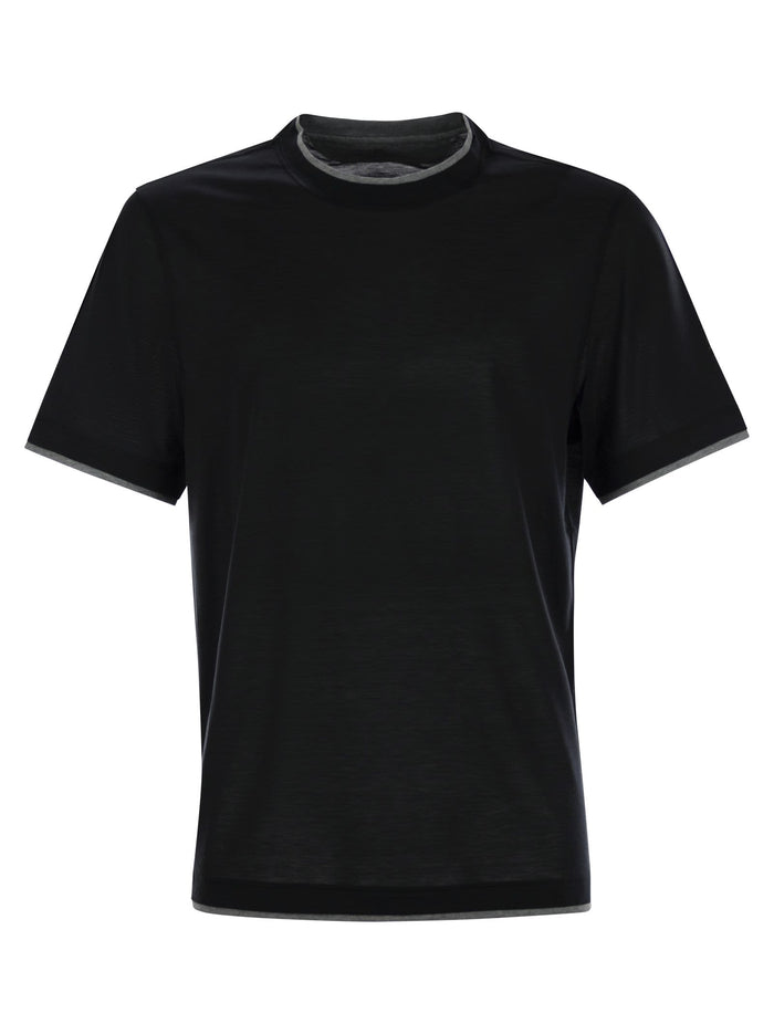 Brunello Cucinelli Slim Fit Crew-Neck T-Shirt In Light Silk And Cotton Jersey