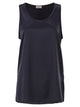 Brunello Cucinelli Stretch Silk Satin Crew Neck Top