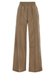 Brunello Cucinelli Wide-Leg Trousers In Cotton And Nylon Poplin With Elasticated Waistband