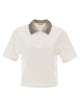 Brunello Cucinelli Cotton Jersey Polo Shirt With Dazzling Knit Collar