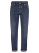 Brunello Cucinelli Five-Pocket Traditional Fit Trousers In Lightweight Denim