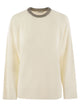 Brunello Cucinelli Ribbed Cashmere Sweater With Necklace