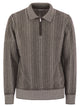 Brunello Cucinelli Vanisé Chevron Cashmere Sweater With Polo Neck And Zip Opening