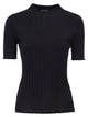 Peserico Easy Short-Sleeved Ribbed Woollen Jumper