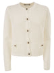Fabiana Filippi Openwork Knitted Cotton Cardigan With Jewelled Buttons