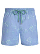 Vilebrequin Men’s Swim Shorts With Turtle And Water Bubble Print And Matching Pouch