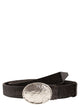 Brunello Cucinelli Embossed Leather Belt With Oval Buckle