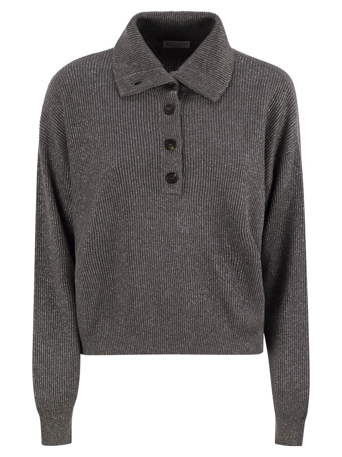 Brunello Cucinelli Cotton And Viscose Rib Knit High Collar