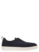 Santoni Suede Leather Slip-On Trainers With Rubber Sole