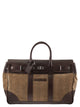 Brunello Cucinelli Herringbone Fabric And Leather Weekender Bag