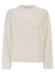 Brunello Cucinelli Linen Openwork Crew Neck Jumper With Sequins