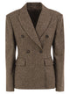 Brunello Cucinelli Double-Breasted Tailored Wool Blend Blazer