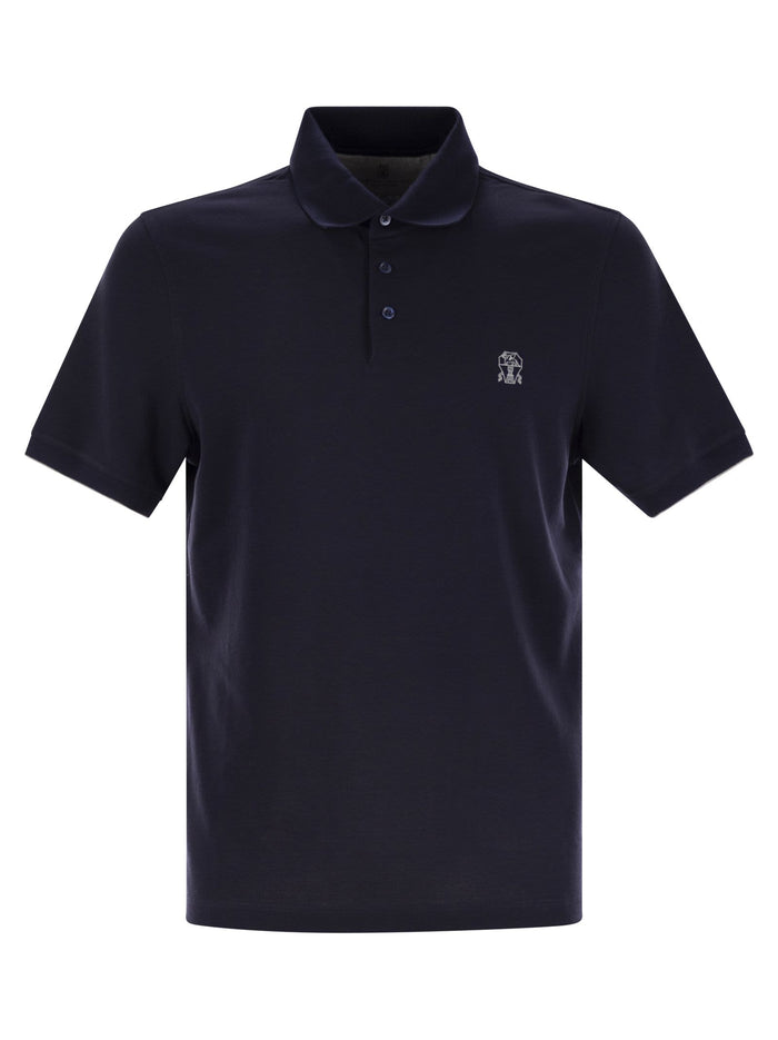 Brunello Cucinelli Cotton Polo Shirt With Printed Logo