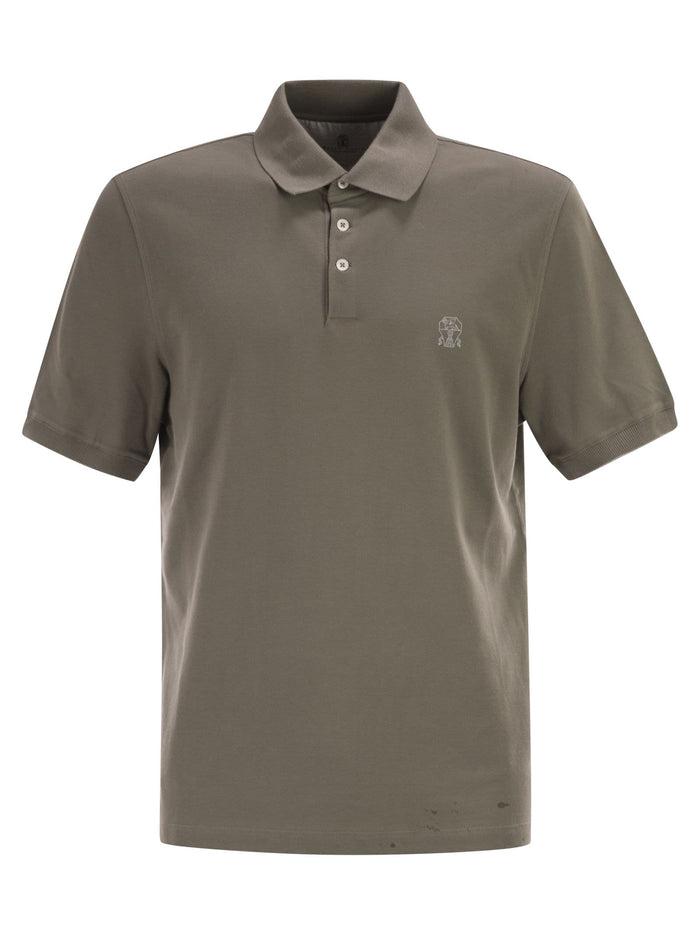 Brunello Cucinelli Cotton Polo Shirt With Printed Logo