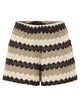 Mc2 Saint Barth Striped Crochet Lace Shorts