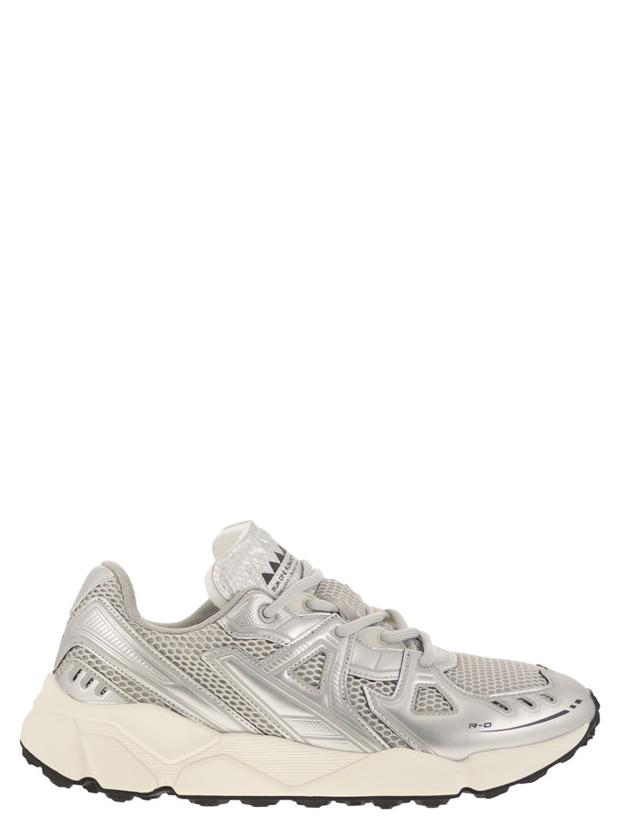 Run Of Leather And Fabric Trainers