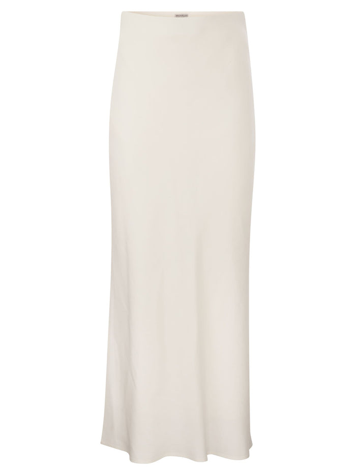 Brunello Cucinelli Viscose And Linen Long Pencil Skirt