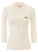 Elisabetta Franchi Micro-Cable Knit Polo Shirt