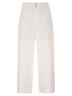 Brunello Cucinelli Crop Chino Trousers In Cotton And Linen Gabardine