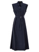 Brunello Cucinelli Long Sleeveless Cotton Dress With Belt At The Waist
