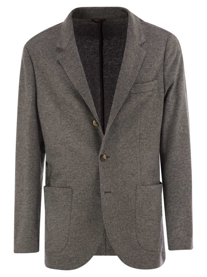 Brunello Cucinelli Cashmere Jersey Blazer With Patch Pockets