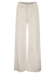 Brunello Cucinelli Contemporary Trousers In Garment-Dyed Cotton And Linen Cover With Monile