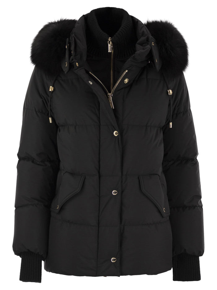 Moorer Attica-Stp - Short Down Jacket With Hood And Fur