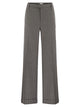 Brunello Cucinelli Loose Flared Trousers In Virgin Wool Mouliné Pinstripe With Beadwork