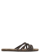 Brunello Cucinelli Flat Leather Sandals With Criss-Cross Straps