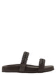 Brunello Cucinelli Leather Slide Sandals With Braided Straps
