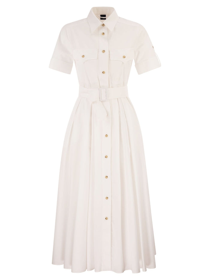 Fay Stretch Cotton Poplin Shirt Dress