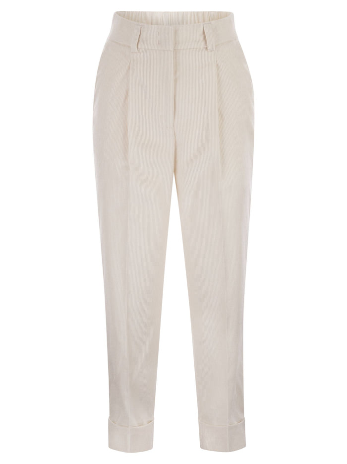 Peserico 500-Stripe Velvet Trousers
