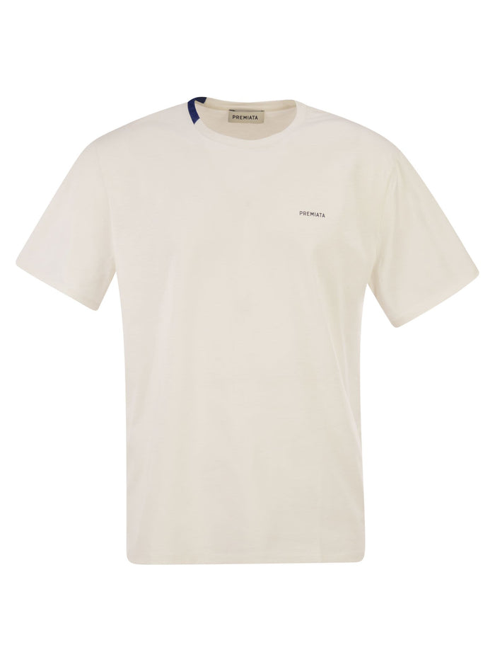 Premiata Cotton T-Shirt With Technical Detail And Logo