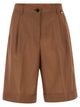 Herno Tailored Virgin Wool Bermuda Shorts With Pleats