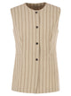 Antonelli Firenze Pinstriped Tailored Waistcoat In Mélange Linen