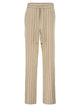 Antonelli Firenze Pinstriped Slim-Fit Trousers In Mélange Linen